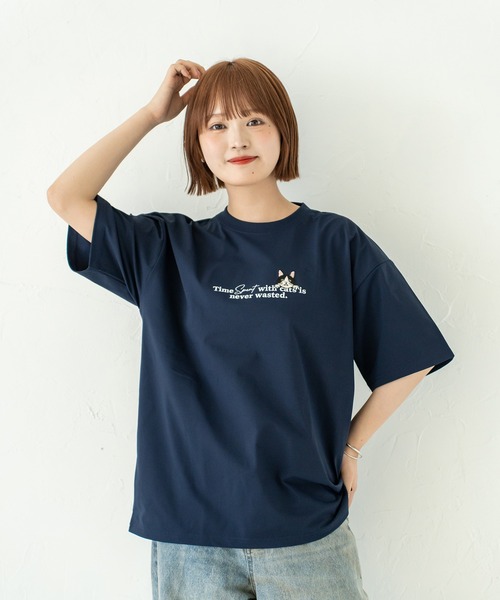 Quash(クアッシュ)の「アニマルロゴ刺繍Tシャツ(Tシャツ/カットソー・メンズ・ネイビー/ホワイト/ホワイト系その他/ブラック・LARGE/MEDIUM)」の4枚目の写真
