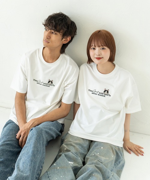 Quash(クアッシュ)の「アニマルロゴ刺繍Tシャツ(Tシャツ/カットソー・メンズ・ネイビー/ホワイト/ホワイト系その他/ブラック・LARGE/MEDIUM)」の1枚目の写真