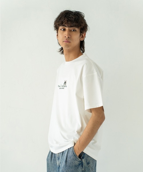 Quash(クアッシュ)の「アニマルロゴ刺繍Tシャツ(Tシャツ/カットソー・メンズ・ネイビー/ホワイト/ホワイト系その他/ブラック・LARGE/MEDIUM)」の18枚目の写真