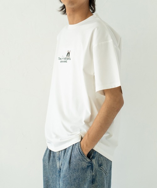 Quash(クアッシュ)の「アニマルロゴ刺繍Tシャツ(Tシャツ/カットソー・メンズ・ネイビー/ホワイト/ホワイト系その他/ブラック・LARGE/MEDIUM)」の19枚目の写真