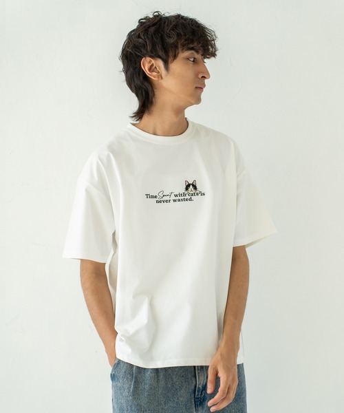 Quash(クアッシュ)の「アニマルロゴ刺繍Tシャツ(Tシャツ/カットソー・メンズ・ネイビー/ホワイト/ホワイト系その他/ブラック・LARGE/MEDIUM)」の21枚目の写真