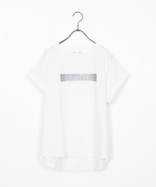 MAISON DE L'ALLURE（メゾンドゥラリュール）の「[MAISON DE L'ALLURE/メゾンドゥラリュール] エンボス加工 BOXロゴTシャツ（Tシャツ/カットソー・レディース・チャコールグレー/オフホワイト/ブラック・F）」の14枚目の写真