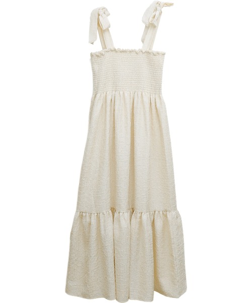 libelle more(リベル モア)の「リボンショルダーシャーリングキャミワンピース(ワンピース・レディース・ブルー/ブラック/アイボリー・M/L)」の13枚目の写真