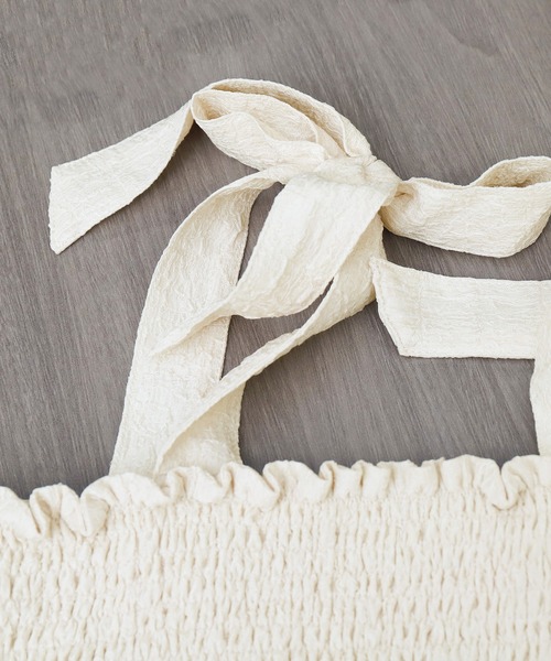 libelle more(リベル モア)の「リボンショルダーシャーリングキャミワンピース(ワンピース・レディース・ブルー/ブラック/アイボリー・M/L)」の16枚目の写真