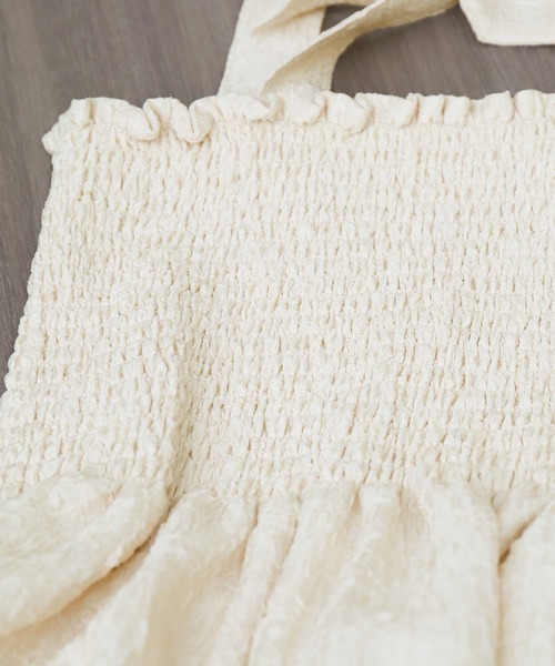 libelle more(リベル モア)の「リボンショルダーシャーリングキャミワンピース(ワンピース・レディース・ブルー/ブラック/アイボリー・M/L)」の17枚目の写真