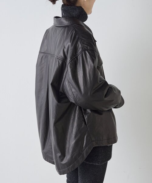 BEARDSLEY（ビアズリー）の「《15 quinze》レザーダウンジャケット（その他アウター・レディース・ブラック・FREE）」の5枚目の写真