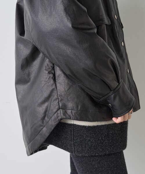 BEARDSLEY（ビアズリー）の「《15 quinze》レザーダウンジャケット（その他アウター・レディース・ブラック・FREE）」の10枚目の写真