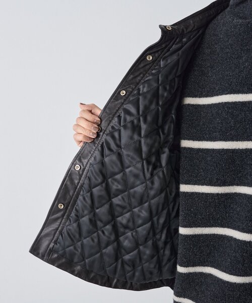 BEARDSLEY（ビアズリー）の「《15 quinze》レザーダウンジャケット（その他アウター・レディース・ブラック・FREE）」の9枚目の写真