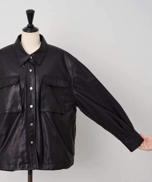 BEARDSLEY（ビアズリー）の「《15 quinze》レザーダウンジャケット（その他アウター・レディース・ブラック・FREE）」の15枚目の写真