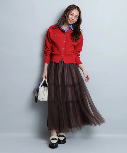 JUSGLITTY（ジャスグリッティー）の「衿付きカノコカーデ（ニット