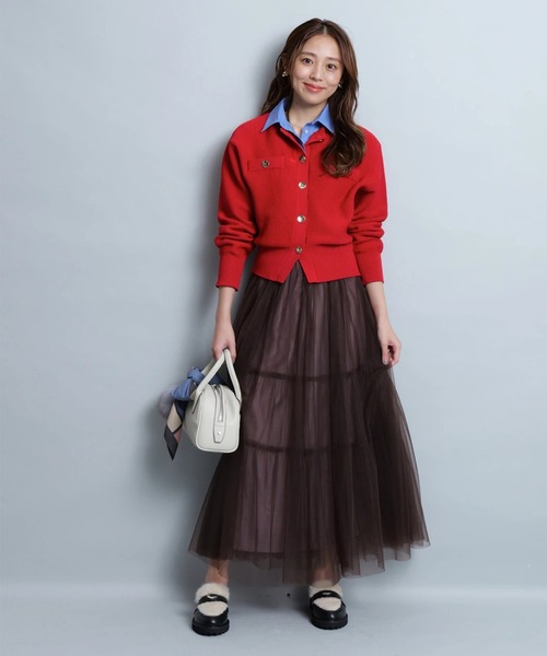 JUSGLITTY（ジャスグリッティー）の「衿付きカノコカーデ（ニット