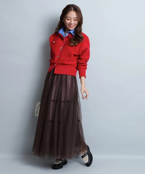 JUSGLITTY（ジャスグリッティー）の「衿付きカノコカーデ（ニット