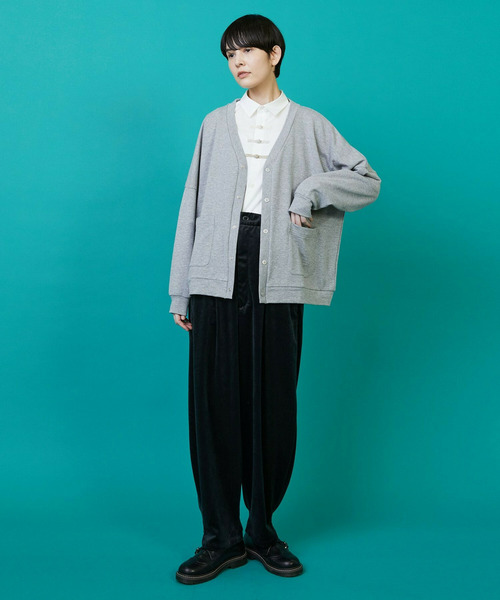 FRAPBOIS(フラボア)の「ウラケカーデ(カーディガン/ボレロ・レディース・グレー/ブラック/オートミール・1/2)」の13枚目の写真