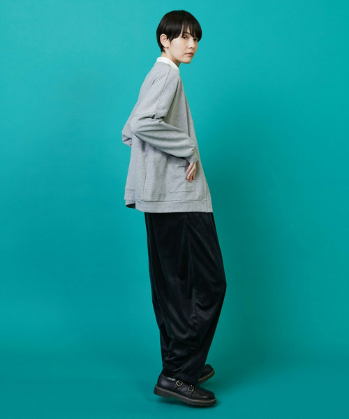 FRAPBOIS(フラボア)の「ウラケカーデ(カーディガン/ボレロ・レディース・グレー/ブラック/オートミール・1/2)」の16枚目の写真