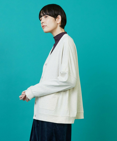 FRAPBOIS(フラボア)の「ウラケカーデ(カーディガン/ボレロ・レディース・グレー/ブラック/オートミール・1/2)」の20枚目の写真