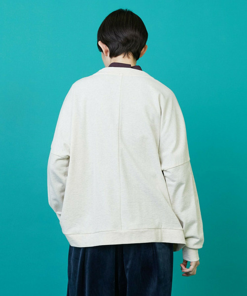 FRAPBOIS(フラボア)の「ウラケカーデ(カーディガン/ボレロ・レディース・グレー/ブラック/オートミール・1/2)」の21枚目の写真