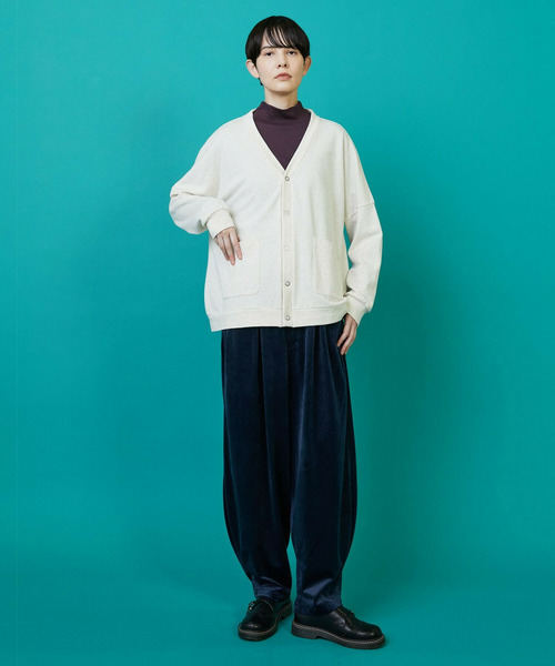 FRAPBOIS(フラボア)の「ウラケカーデ(カーディガン/ボレロ・レディース・グレー/ブラック/オートミール・1/2)」の22枚目の写真