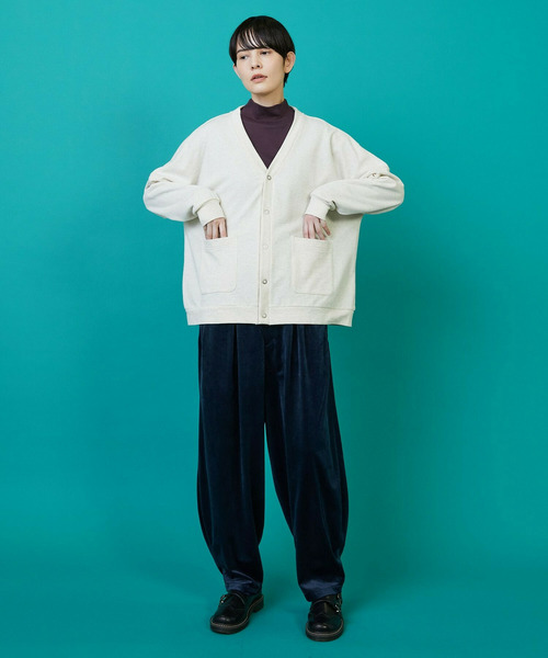 FRAPBOIS(フラボア)の「ウラケカーデ(カーディガン/ボレロ・レディース・グレー/ブラック/オートミール・1/2)」の19枚目の写真