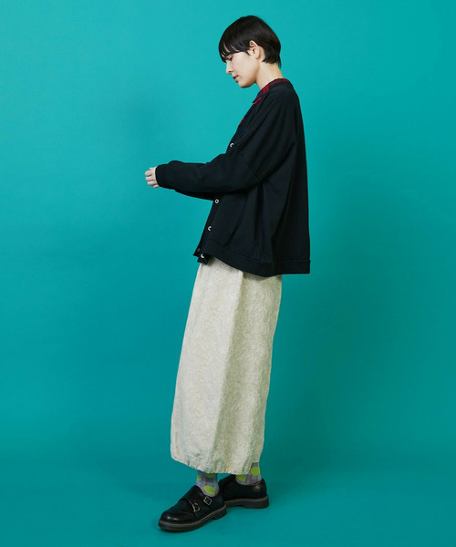 FRAPBOIS(フラボア)の「ウラケカーデ(カーディガン/ボレロ・レディース・グレー/ブラック/オートミール・1/2)」の6枚目の写真