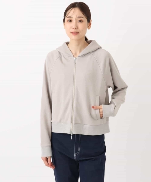 MK MICHEL KLEIN(エムケーミッシェルクラン)の「ラメ裏毛スウェットダブルジップパーカー/洗える(パーカー・レディース・ライトグレー/ベージュ・38)」の20枚目の写真