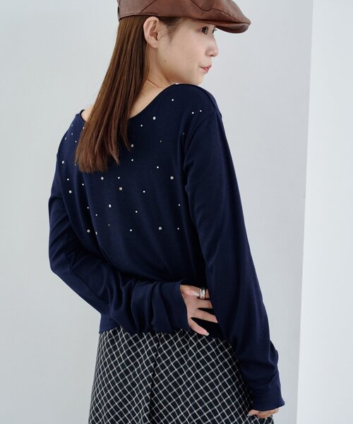 トップス kaz スタッズリブカットソー（Tシャツ/カットソー）｜Kastane