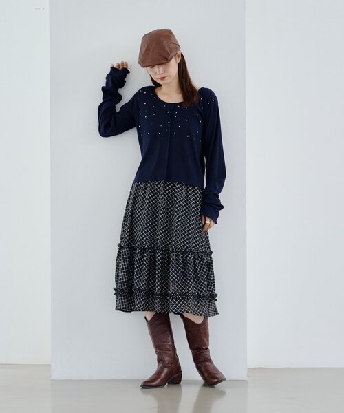 スタッズリブカットソー（Tシャツ/カットソー）｜Kastane