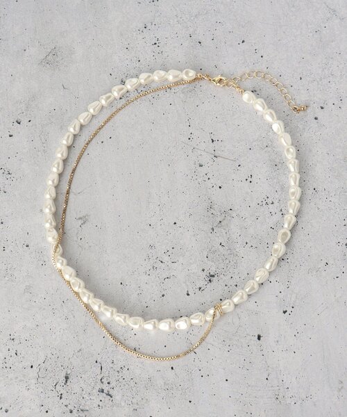 THE SHOP TK (ザ ショップ ティーケー )の「2連パール調ネックレス(ネックレス・レディース・ゴールド/シルバー・00)」の2枚目の写真