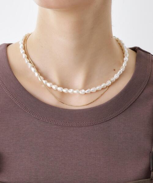 THE SHOP TK (ザ ショップ ティーケー )の「2連パール調ネックレス(ネックレス・レディース・ゴールド/シルバー・00)」の6枚目の写真
