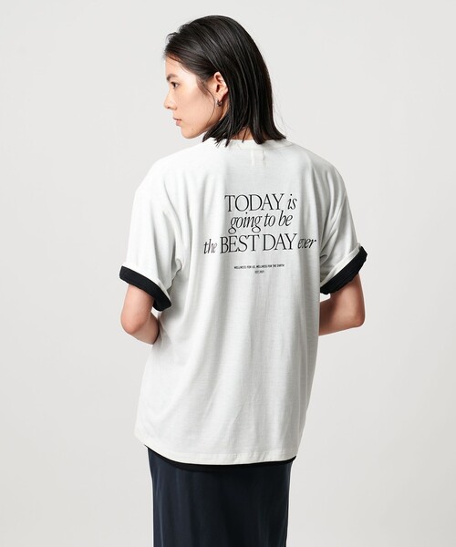 TO UNITED ARROWS(トゥーユナイテッドアローズ)の「<TO UNITED ARROWS>UPDRIFT プリント Tシャツ(Tシャツ/カットソー・レディース・ブラック/オフホワイト・FREE)」の7枚目の写真