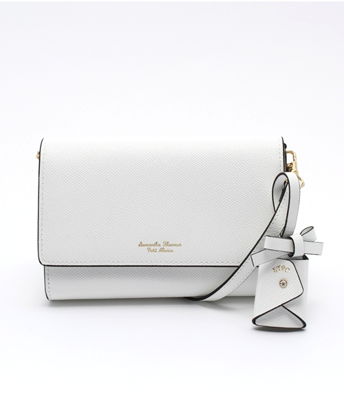 Samantha Thavasa Petit Choice（サマンサタバサ　プチチョイス）の「バイカラーレザーシリーズ　ミニバッグ◆（ショルダーバッグ・レディース・ブラック/ホワイト/ピンク/梅・FREE）」の2枚目の写真