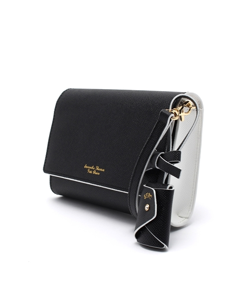 Samantha Thavasa Petit Choice（サマンサタバサ　プチチョイス）の「バイカラーレザーシリーズ　ミニバッグ◆（ショルダーバッグ・レディース・ブラック/ホワイト/ピンク/梅・FREE）」の5枚目の写真