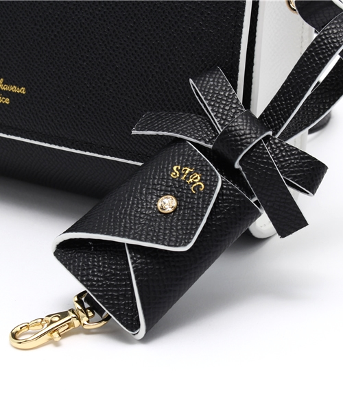 Samantha Thavasa Petit Choice（サマンサタバサ　プチチョイス）の「バイカラーレザーシリーズ　ミニバッグ◆（ショルダーバッグ・レディース・ブラック/ホワイト/ピンク/梅・FREE）」の8枚目の写真