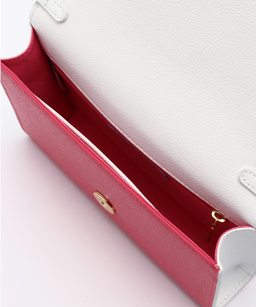 Samantha Thavasa Petit Choice（サマンサタバサ　プチチョイス）の「バイカラーレザーシリーズ　ミニバッグ◆（ショルダーバッグ・レディース・ブラック/ホワイト/ピンク/梅・FREE）」の16枚目の写真