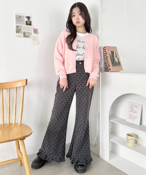 SOLLON.（ソルロン）の「裾フリルドットコーデュロイパンツ（その他パンツ・レディース・グレー/ブラック・S/M）」の12枚目の写真
