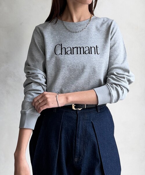 Chez toi(シェトワ)の「【撥水加工】トリケアロゴプリントロンT(Tシャツ/カットソー・レディース・オフホワイト/グレー/ブラック/グレイッシュベージュ・FREE)」の4枚目の写真