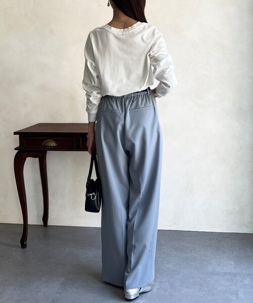 Chez toi(シェトワ)の「【撥水加工】トリケアロゴプリントロンT(Tシャツ/カットソー・レディース・オフホワイト/グレー/ブラック/グレイッシュベージュ・FREE)」の7枚目の写真