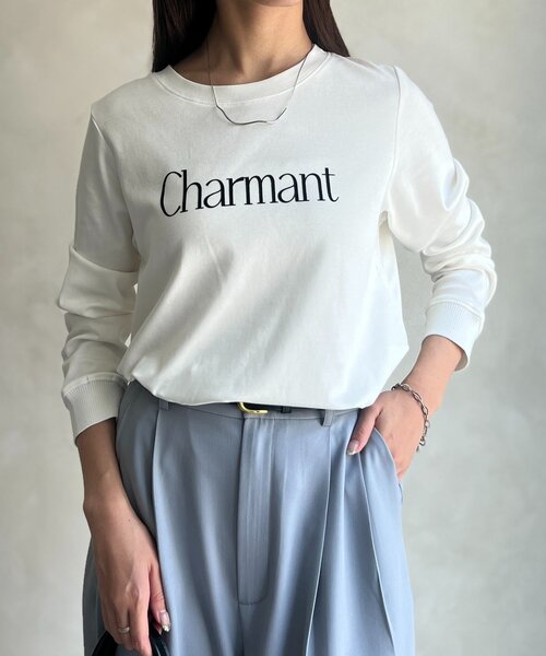 Chez toi(シェトワ)の「【撥水加工】トリケアロゴプリントロンT(Tシャツ/カットソー・レディース・オフホワイト/グレー/ブラック/グレイッシュベージュ・FREE)」の8枚目の写真