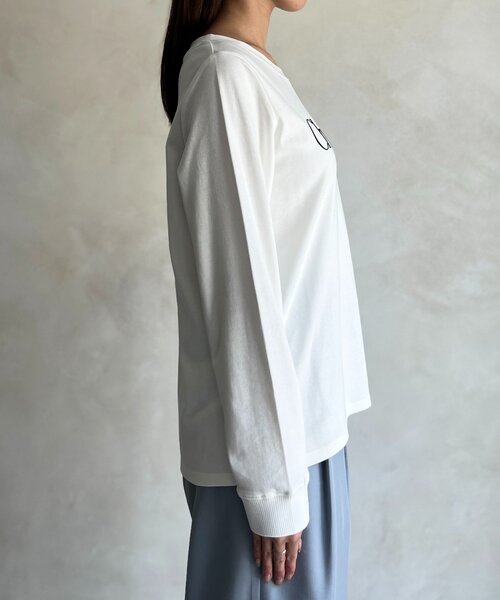 Chez toi(シェトワ)の「【撥水加工】トリケアロゴプリントロンT(Tシャツ/カットソー・レディース・オフホワイト/グレー/ブラック/グレイッシュベージュ・FREE)」の11枚目の写真