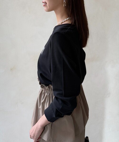 Chez toi(シェトワ)の「【撥水加工】トリケアロゴプリントロンT(Tシャツ/カットソー・レディース・オフホワイト/グレー/ブラック/グレイッシュベージュ・FREE)」の20枚目の写真