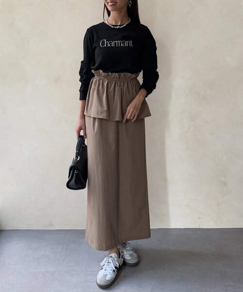 Chez toi(シェトワ)の「【撥水加工】トリケアロゴプリントロンT(Tシャツ/カットソー・レディース・オフホワイト/グレー/ブラック/グレイッシュベージュ・FREE)」の22枚目の写真