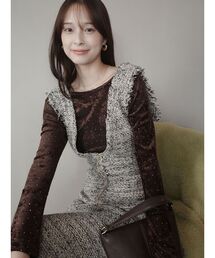 LAGUNAMOON | 2WAYシアーベロアホックデザイントップス(Tシャツ/カットソー)