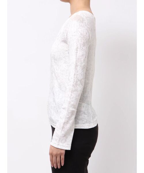 LAGUNAMOON（ラグナムーン）の「2WAYシアーベロアホックデザイントップス（Tシャツ/カットソー・レディース・アイボリー/ブラック/ブラウン・FREE）」の21枚目の写真