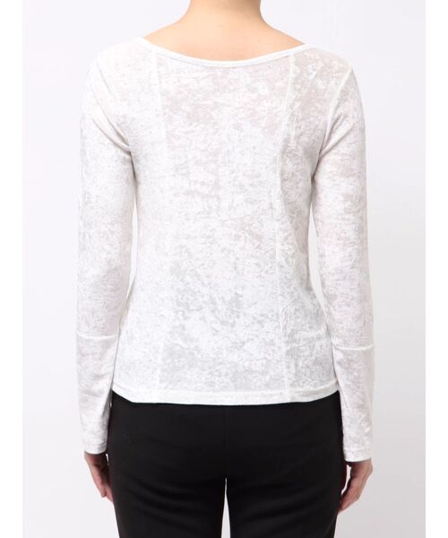 LAGUNAMOON（ラグナムーン）の「2WAYシアーベロアホックデザイントップス（Tシャツ/カットソー・レディース・アイボリー/ブラック/ブラウン・FREE）」の22枚目の写真