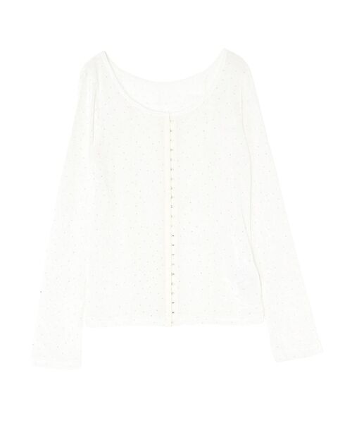 2WAYシアーベロアホックデザイントップス（Tシャツ/カットソー