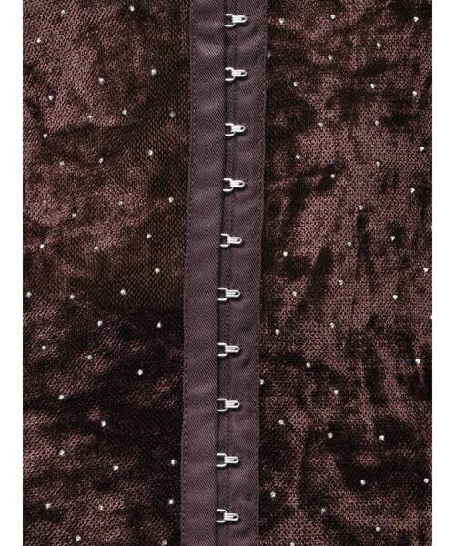 LAGUNAMOON（ラグナムーン）の「2WAYシアーベロアホックデザイントップス（Tシャツ/カットソー・レディース・アイボリー/ブラック/ブラウン・FREE）」の4枚目の写真