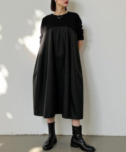 cammie(キャミー)の「コクーン切り替えワンピース(ワンピース・レディース・ブラック/グレー・FREE)」の10枚目の写真