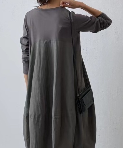 cammie(キャミー)の「コクーン切り替えワンピース(ワンピース・レディース・ブラック/グレー・FREE)」の7枚目の写真