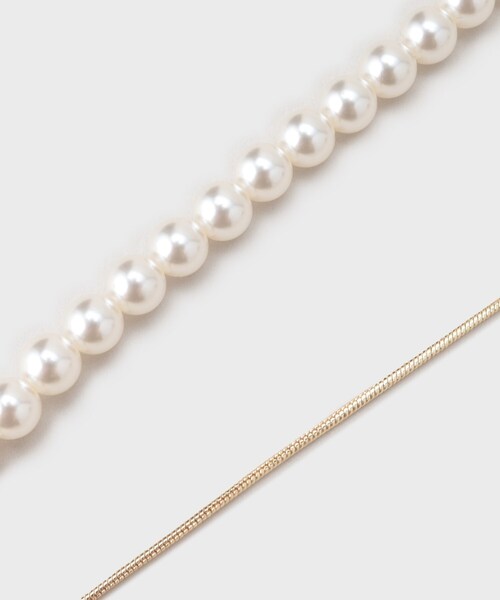 INDIVI（インディヴィ）の「パール調バイカラーネックレス（ネックレス・レディース・ゴールド系4・00）」の5枚目の写真