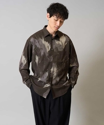 a.v.v | 【イージーケア/シワになりにくい】ペインター柄ワイドシルエットシャツ【洗濯機で洗える/ストレッチ】(シャツ/ブラウス)