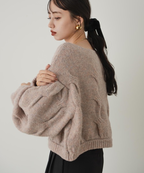 hinari ケーブルMIXラメニット ケーブルMIXラメニット（ニット/セーター）｜hinari（ヒナリ）の